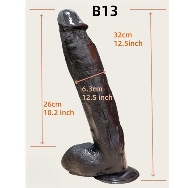 【B13】Silicone Manual Dildo 12.5