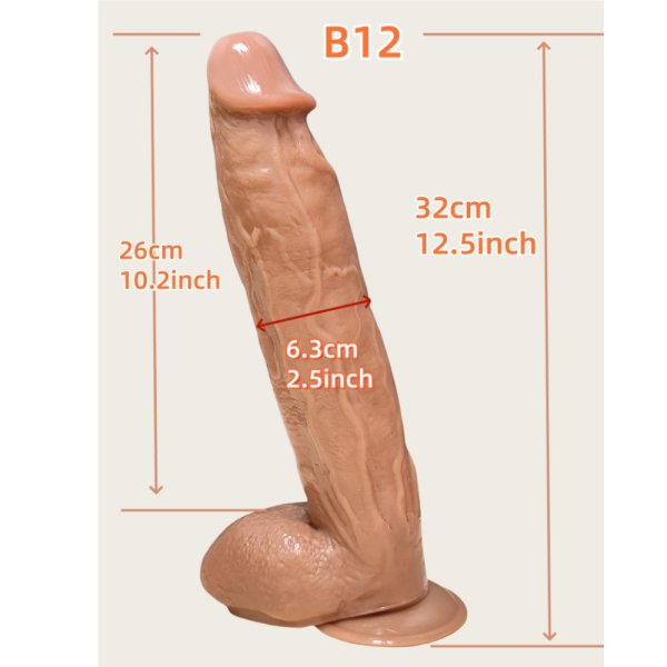 【B12】Silicone Manual Dildo 12.5