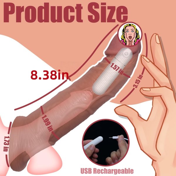 【A21】Vibrating Penis Sleeve 8.3